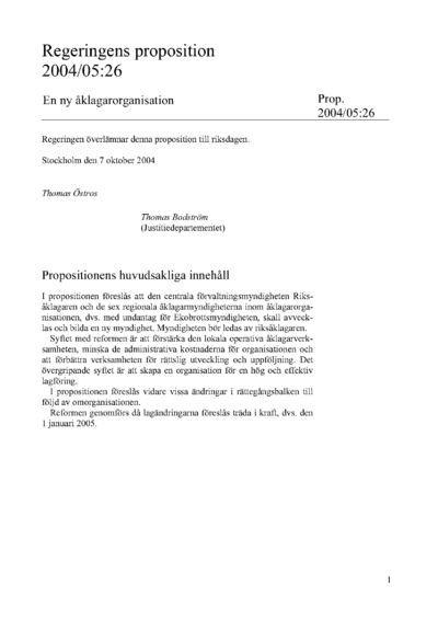 Omslaget till prop. 2004/05:26