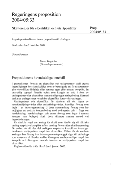 Omslaget till prop. 2004/05:33