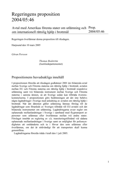 Omslaget till prop. 2004/05:46