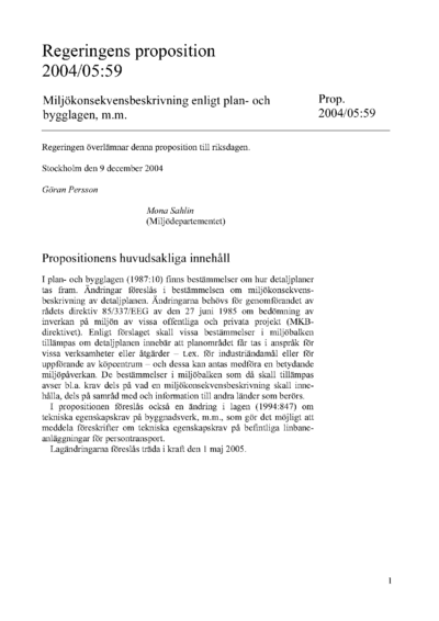 Omslaget till prop. 2004/05:59
