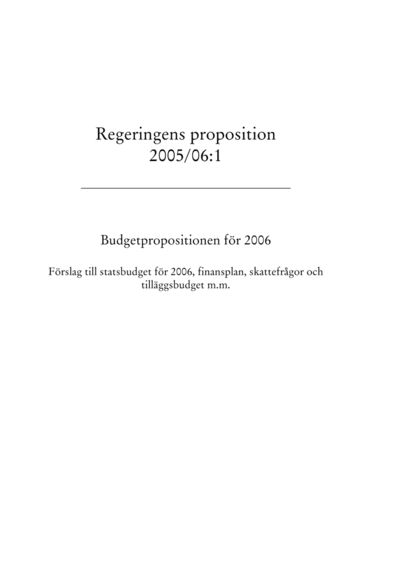 Omslaget till prop. 2005/06:1