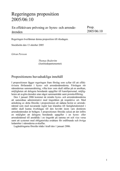 Omslaget till prop. 2005/06:10