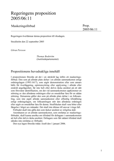 Omslaget till prop. 2005/06:11