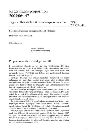 Omslaget till prop. 2005/06:147