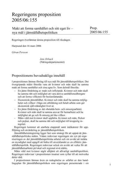 Omslaget till prop. 2005/06:155