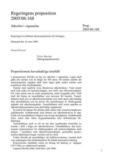 Omslaget till prop. 2005/06:168