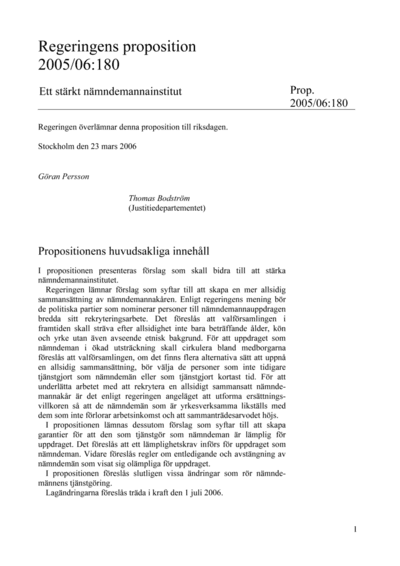 Omslaget till prop. 2005/06:180