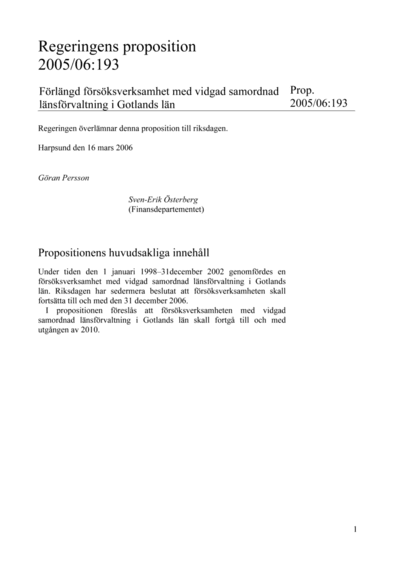 Omslaget till prop. 2005/06:193