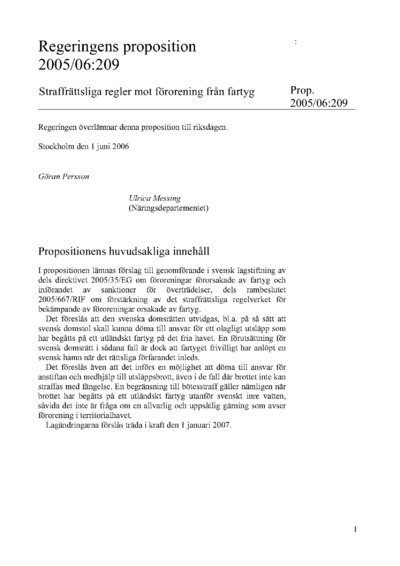 Omslaget till prop. 2005/06:209