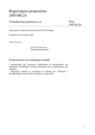 Omslaget till prop. 2005/06:24