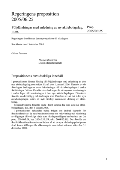 Omslaget till prop. 2005/06:25