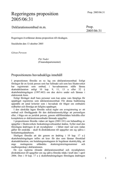 Omslaget till prop. 2005/06:31
