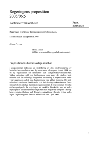 Omslaget till prop. 2005/06:5