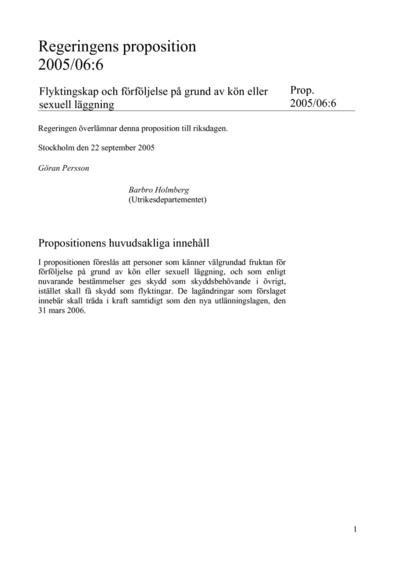 Omslaget till prop. 2005/06:6