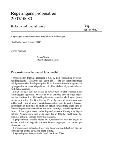 Omslaget till prop. 2005/06:80