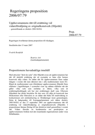 Omslaget till prop. 2006/07:79