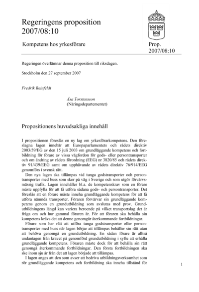 Omslaget till prop. 2007/08:10