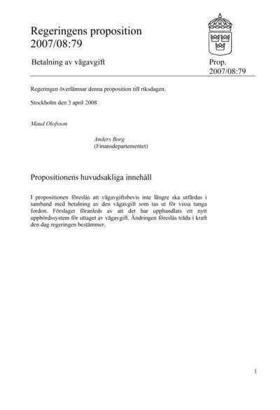 Omslaget till prop. 2007/08:79