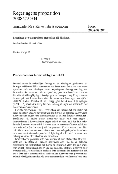 Omslaget till prop. 2008/09:204