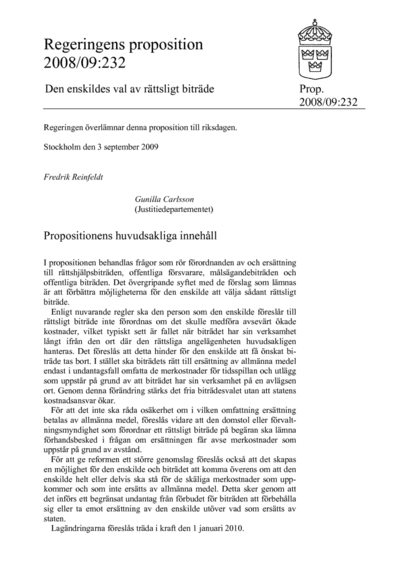 Omslaget till prop. 2008/09:232
