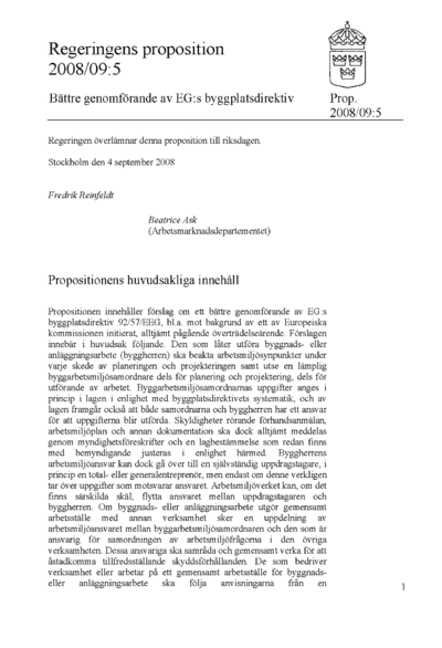 Omslaget till prop. 2008/09:5