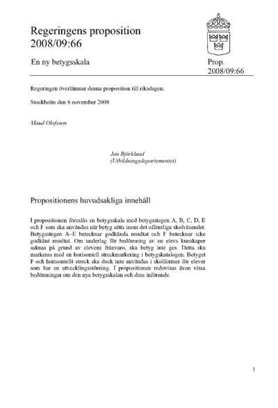 Omslaget till prop. 2008/09:66