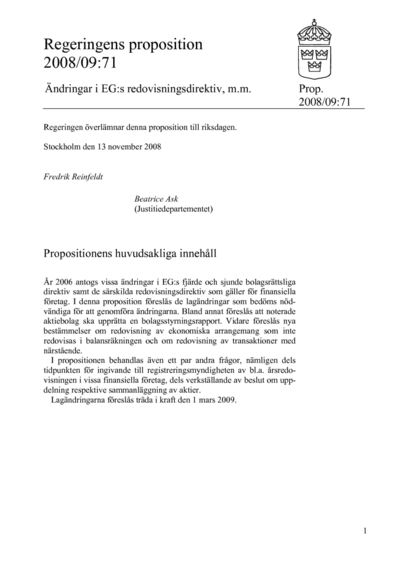 Omslaget till prop. 2008/09:71