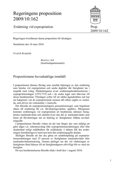 Omslaget till prop. 2009/10:162