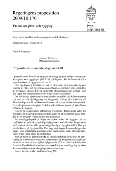 Omslaget till prop. 2009/10:170