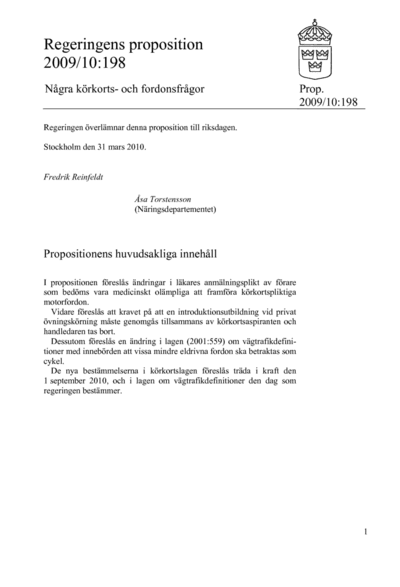 Omslaget till prop. 2009/10:198