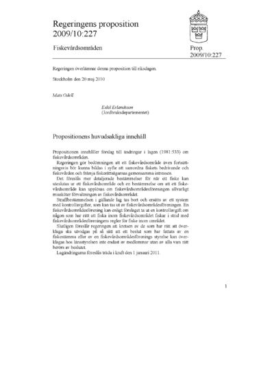 Omslaget till prop. 2009/10:227