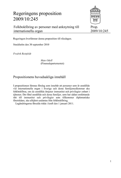 Omslaget till prop. 2009/10:245
