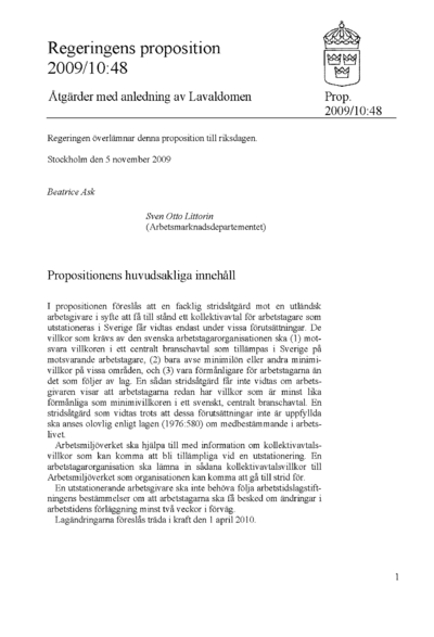 Omslaget till prop. 2009/10:48