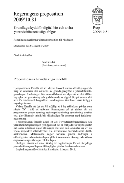 Omslaget till prop. 2009/10:81