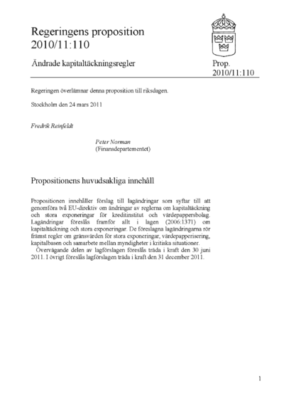 Omslaget till prop. 2010/11:110