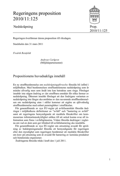 Omslaget till prop. 2010/11:125