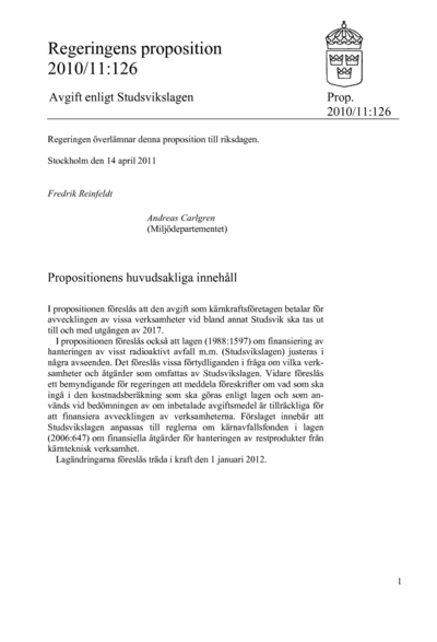 Omslaget till prop. 2010/11:126
