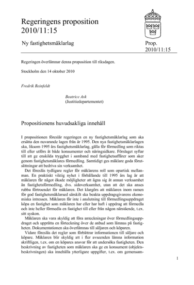 Omslaget till prop. 2010/11:15