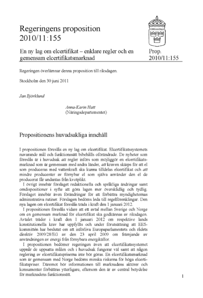 Omslaget till prop. 2010/11:155