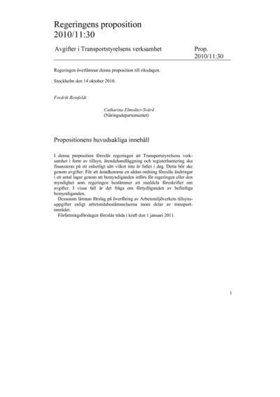 Omslaget till prop. 2010/11:30