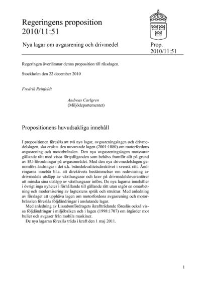 Omslaget till prop. 2010/11:51