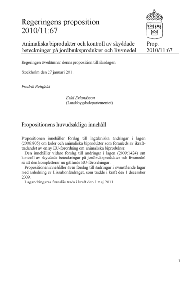 Omslaget till prop. 2010/11:67