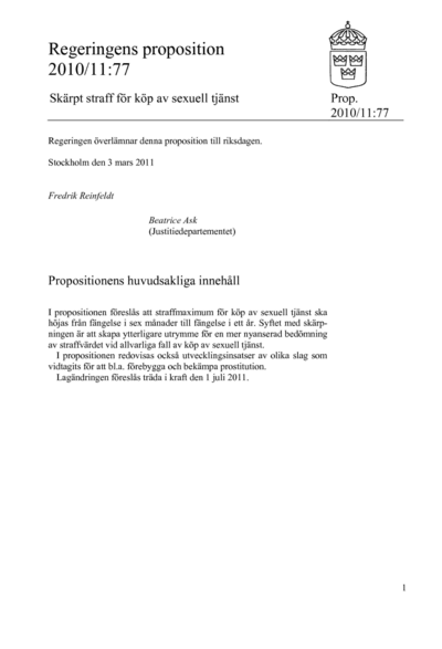 Omslaget till prop. 2010/11:77