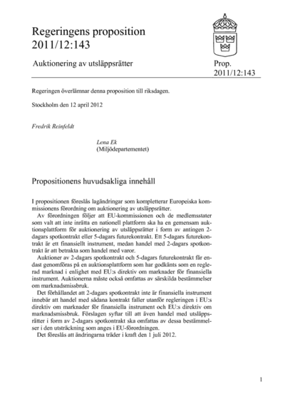 Omslaget till prop. 2011/12:143