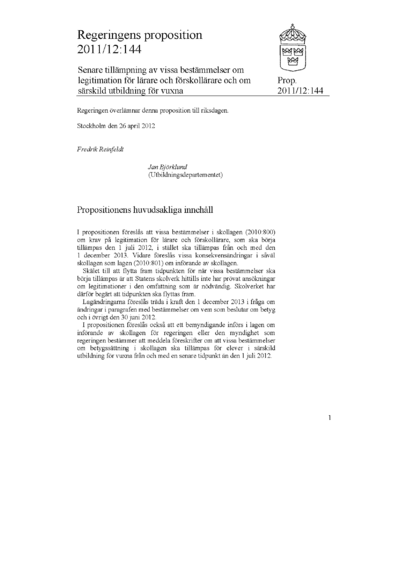 Omslaget till prop. 2011/12:144