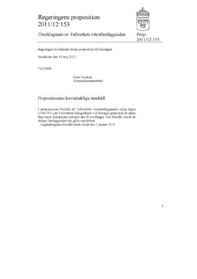 Omslaget till prop. 2011/12:153