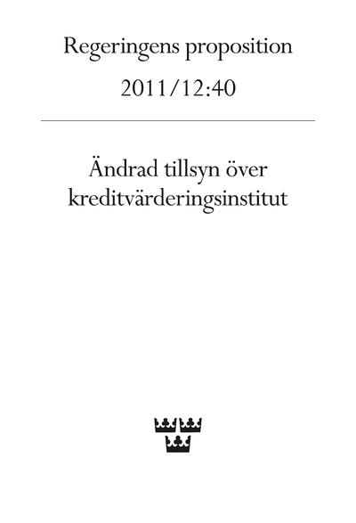 Omslaget till prop. 2011/12:40