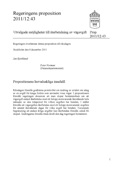 Omslaget till prop. 2011/12:43
