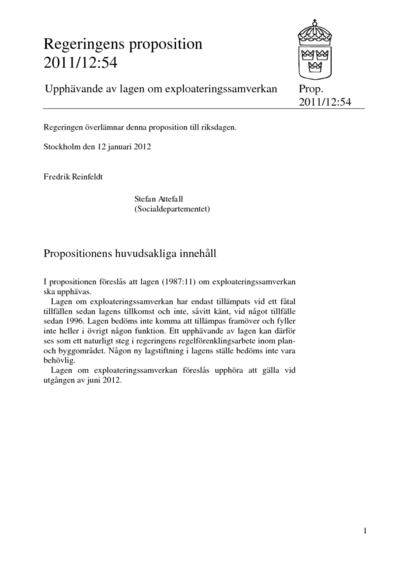 Omslaget till prop. 2011/12:54