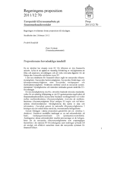 Omslaget till prop. 2011/12:70